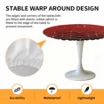 thumbnail image 2 of Elastic Fitted Round Tablecloth, Ombre Red Geometric Waterproof Stretch Table Cover for 36"-44" Tables, Modern Abstract Art Washable Outdoor Tablecloths for Patio, Picnic, Camping, 2 of 9