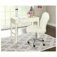 thumbnail image 3 of Drevy Cora Faux Flokati Armless Office Chair, White, 3 of 3