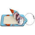 thumbnail image 4 of Rocae Sushi Salmon Surfing for Leather Luggage Baggage Tags ID Label Privacy Cover ID Label with Stainless Steel Loop and Address Card, 4 of 5