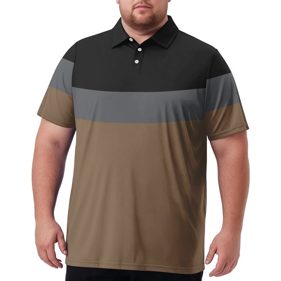 GrmtClth Mens Big & Tall Elegant Contrast Stripe Sport Shirt Short Sleeve Collared Gentle Soft Casual Daily Apparel Light Gray 2XL