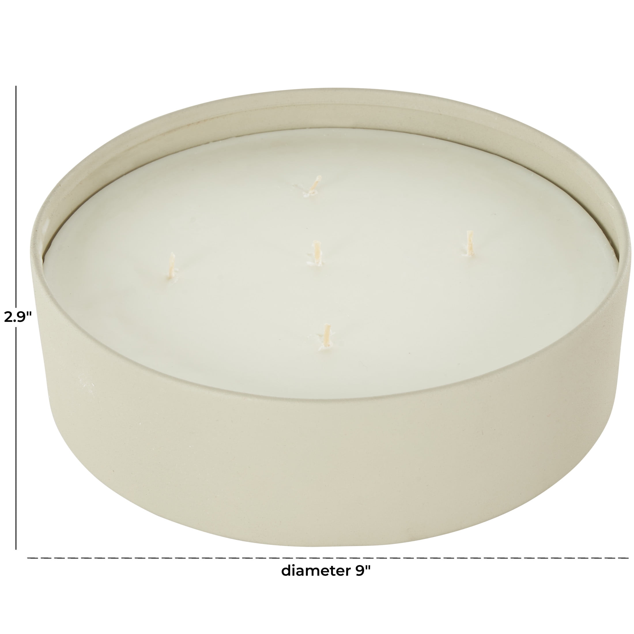 DecMode Light Gray Metal Tropical Fruit Medley Scented Textured 59oz 5 Wick Candle with White Wax