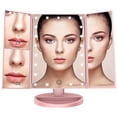 thumbnail image 2 of Seitruly Espejo de maquillaje iluminado triple con luces - 21 luces LED ajustables, aumento 2X 3X, rotación de 180 grados, fuente de alimentación dual Difuminador de ojos Numero 3 Seitruly CE009675-03, 2 of 3