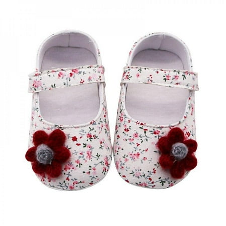 

Toddler Kid Baby Girl First walker Cuat Flower Floral Soft Soleborn Walking Baby Shoes Toddler Infant Shoes