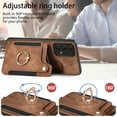 thumbnail image 3 of Allytech Galaxy A53 5G Case Wallet, RFID Blocking Multiple Cards Slots Ring Holder Stand Shockproof Protective Hand Wrist Wallet Case Cover for Samsung Galaxy A53 5G -Brown, 3 of 12