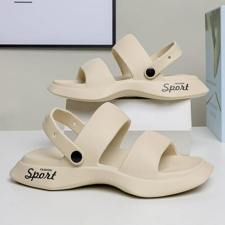 

Women‘s Platform Arch Support Sandals Solid Color Open Toe Ankle Strap Slides Shoes Outdoor Beach Non-slip Slippers