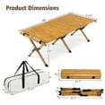 thumbnail image 2 of Gymax Portable Folding Bamboo Camping Table w/ Carry Bag Outdoor & Indoor Natural, 2 of 10