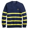 New Brooks Brothers Boys Fleece Youth Navy with Yellow Stripes Sweater, Sz L, 9862-1