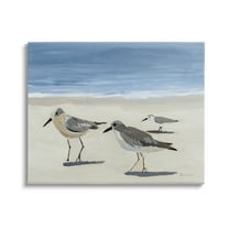 Stupell Industries Sandpipers on Shore Painting Animals & Insects Painting Gallery Wrapped Canvas Print Wall Art, 30 x 24