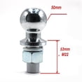 thumbnail image 4 of WHAMVOX 1Set Tow Ball Towing Accessories Metal Silver for Trailer Users, 4 of 8