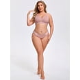 thumbnail image 2 of INSPIRE CHIC Women's Side Tie Panties Lace Mesh Sheer Underwear Low Rise Briefs Underpants 3X-Large Pink, 2 of 4