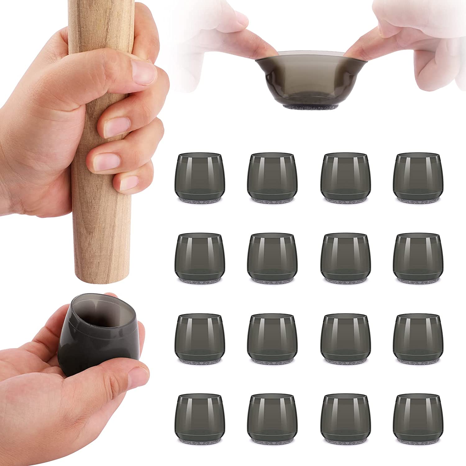 Silicone Chair Leg Floor Protectors,Easy to Install Chair Leg Caps for