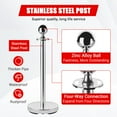 thumbnail image 3 of Stainless Steel Stanchion Post Set, 5 ft Red Velvet Rope Crowd Control Barriers with Sand Injection Hollow Base, for Party Wedding Red Carpet Events, 4 or 8 Pack, Gold or Silver, 3 of 7