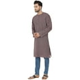 thumbnail image 5 of SKAVIJ Chemise Longue Kurta en Coton pour Homme Regular Fit (Medium, Red Stripe)), 5 of 5