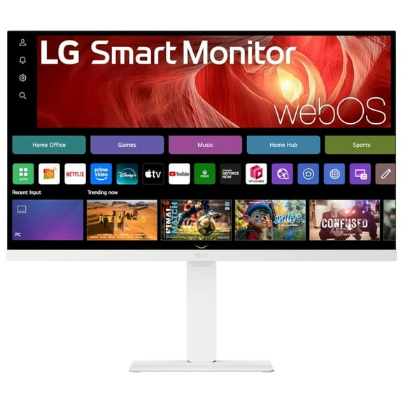 LG 27-Inch Smart 4K UHD (3840 x 2160) IPS Computer Monitor, (27U730SA-W) HDR10, Built-in Speaker, Screen Share, Bluetooth, Remote Control, HDMI, USB Type-C PD 65W, Tilt/Height/Swivel/Pivot Stand