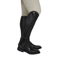 Grand Prix Elite Leather Half Chaps, Black, Extra Small Tall