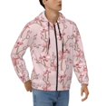 thumbnail image 4 of Zip Up Hoodies for Men - Pink Orchids Flowers Long Sleeve Comfrt Men'S Fashion Hoodies & Sweatshirts, Jackets for Men Hoodies Pullover Clothing Clothes with Pouch, 4 of 5
