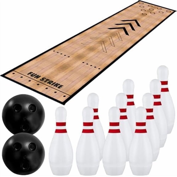 Mini Bowling Set, Bowling Alley Games Toys,Indoor & Outdoor Home Bowling Set,Bowling Pins & Ball Set ,10 pins, 2 Balls for Kid Age 3 & Adult – Fun outdoor bowling for Backyard, Lawn, Party Games