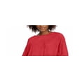 thumbnail image 3 of Free People Women's Austin T-Shirt Cropped Long Sleeves Red Size X-Small, 3 of 3