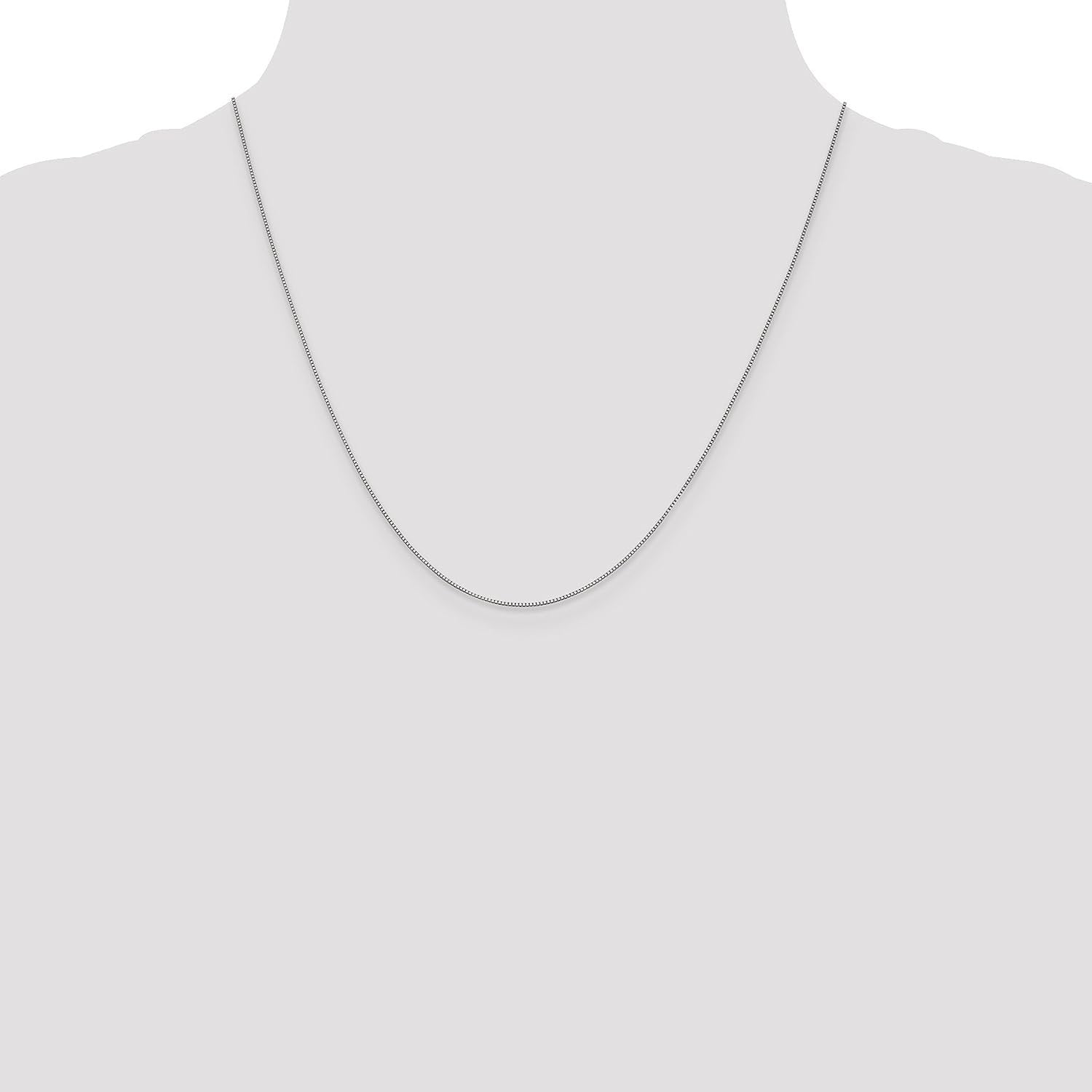 Avariah Diamonds Solid 10K White Gold 0.9mm Box Chain - 20"