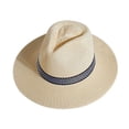 thumbnail image 4 of Meidiya Straw Men Sun Hat Wide Brim Sunscreen Washable Friendly to Skin Beach Hat Panama Hat for Summer，Women Men Cap With Black Ribbon, 4 of 4