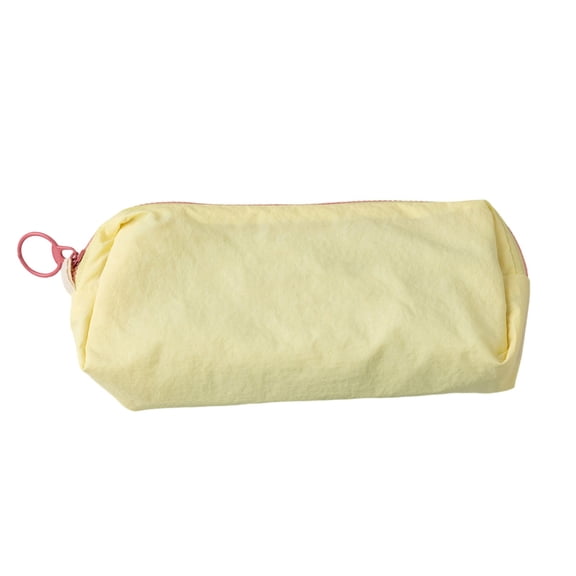 Lksixu Simple Pencil Pouch, Large Capacity Solid Color Pencil Case with Color-Blocking Zipper, Aesthetic Stationery Organizer, Lightweight & Spacious Pencil Bag, Portable Travel Makeup Bag