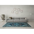 thumbnail image 3 of Ahgly Company Indoor Square Oriental Light Blue Industrial Area Rugs, 8' Square, 3 of 4