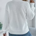 thumbnail image 4 of Amidoa V-Neck Womens Sweater Long Sleeve White Crochet Plus Size Solid Cutout Sweaters Cardigans for Women Trendy M, 4 of 8