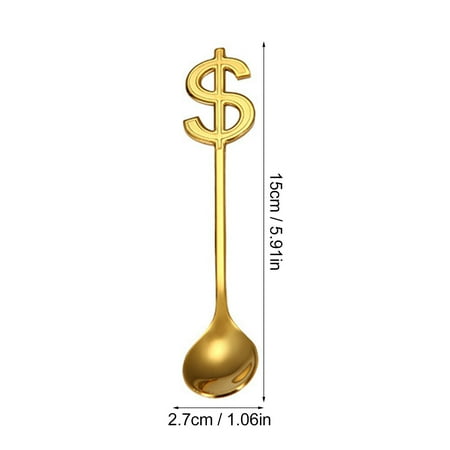 

LYCAQL Creative Stainless Steel USD Styling Spoons Coffee Tea Spoon Flatware Drinking Tools Spoons