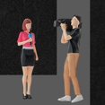 thumbnail image 1 of Resin 1/64 Models People Figures Collectibles Train Railway Decoration Toys Model Trains Hand videographer, 1 of 9