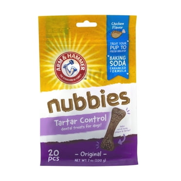 Arm & Hammer Original Chicken Flavor Dental Treats for Dogs, 20 Count, Self Stable, Plastic Bag, New