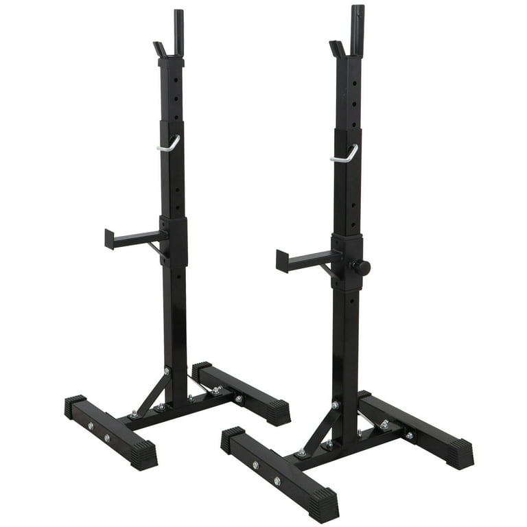 2pcs Adjustable Rack Standard Steel Squat Stands Barbell Free Press Bench Walmart