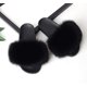 thumbnail image 2 of Diapositivas de piel de zorro para mujer - Pantuflas cómodas de piel con punta abierta para interiores y exteriores, 2 of 3
