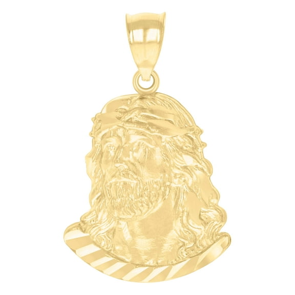 10kt Real Yellow Gold Mens Jesus Religious Charm Pendant