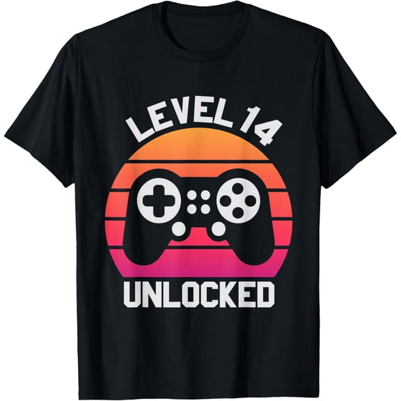 Exquisite and comfortable-Level 14 Unlocked 14 Year Old Video Gamer 14th Birthday Boys T-Shirt