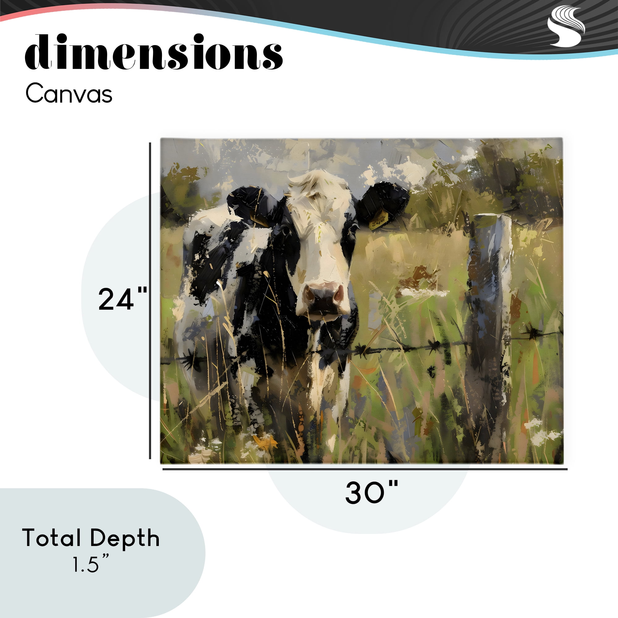 Stupell Industries Cow in Summer Pasture Canvas Wall Art, design by Creative Studio