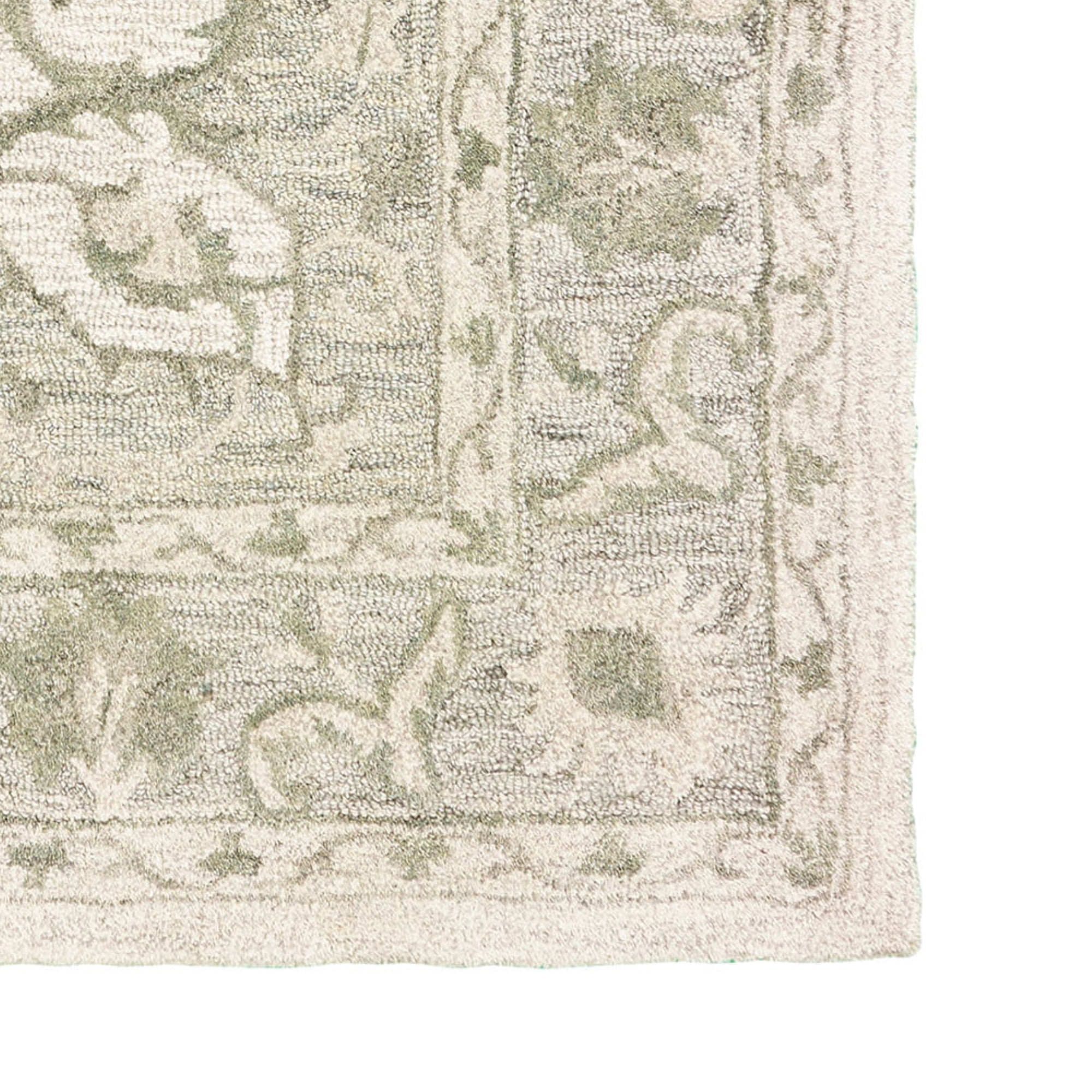 Ox Bay Epoch 5' x 7'9" Green/Ivory Medallion Hand-Tufted Wool Blend Indoor Area Rug
