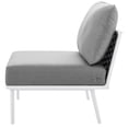 thumbnail image 5 of Lounge Middle Chair, White Grey Gray, Aluminum, Metal, Fabric, Modern Contemporary, Outdoor Patio Balcony Cafe Bistro Garden Furniture Hotel Hospitality, 5 of 8
