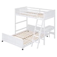 thumbnail image 3 of Bellemave Twin Over Full Bunk Bed with Desk and Storage Drawers, Solid Wood L-Shaped Loft Bunk Bed Frame for Teens Adults (White), 3 of 9
