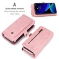 thumbnail image 3 of iPhone 11 6.1" Case, Allytech Vegan Leather Flip Stand Multi-Function Cards Holder Cash Pocket Purse Detachable Back Cover Magnetic Protection Shockproof Case Cover for Apple iPhone 11 6.1",Pink, 3 of 10