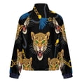 thumbnail image 6 of Jackets for Women Winter Coat Jackets Flannel Stand Collar Jacket(Leopards Chains Luxurious Fashion Print,Size:S-4XL), 6 of 7