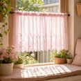 thumbnail image 5 of THOPBPRK Kitchen Cafe Curtains Rod Pocket Sheer Curtains Fresh Small Window Short Drapes Delicate Light Filtering Voile Valances for Bathroom Home Basement Window , 1Pack Beige, 5 of 7