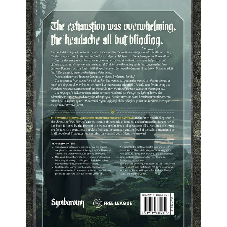 Free League Publishing: Symbaroum - Davokar Awakens - Expansion Hardcover Book, Roleplaying Game, 6th & Final Episode Free League Publishing: Symbaroum - Davokar Awakens - Expansion Hardcover Book, Roleplaying Game, 6th & Final Episode