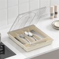 thumbnail image 3 of RONSHIN Utensil Holder For Countertop With Lid, Utensil Drawer Organizer For Kitchen Countertop With 5 Compartments, Flatware And Cutlery Covered Storage Box, 3 of 7