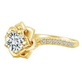 thumbnail image 2 of AFFY 0.51 Carat Round Shape Natural Diamond Rose Flower Engagement Ring 14K Solid Yellow Gold Ring Size-8, 2 of 2