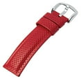 thumbnail image 3 of HIRSCH Golfer Leather Watch Strap (Red) - L - 18m - Stainless Steel Silver Buckle, 3 of 7