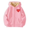 thumbnail image 4 of XEGLSBU Girls Winter Coat Size 7-8 Girls Zip up Hooded Jacket with Print Cute Casual Winter Warm up Outerwear for Kids with Pockets Girls Winter Coat A-Pink Size 10-11 Years, 4 of 4