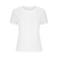 thumbnail image 5 of Aloohaidyvio Tops for Women,Womens Solid Round Neck T-Shirt Hollow Loose Short Sleeve Tops, 5 of 6