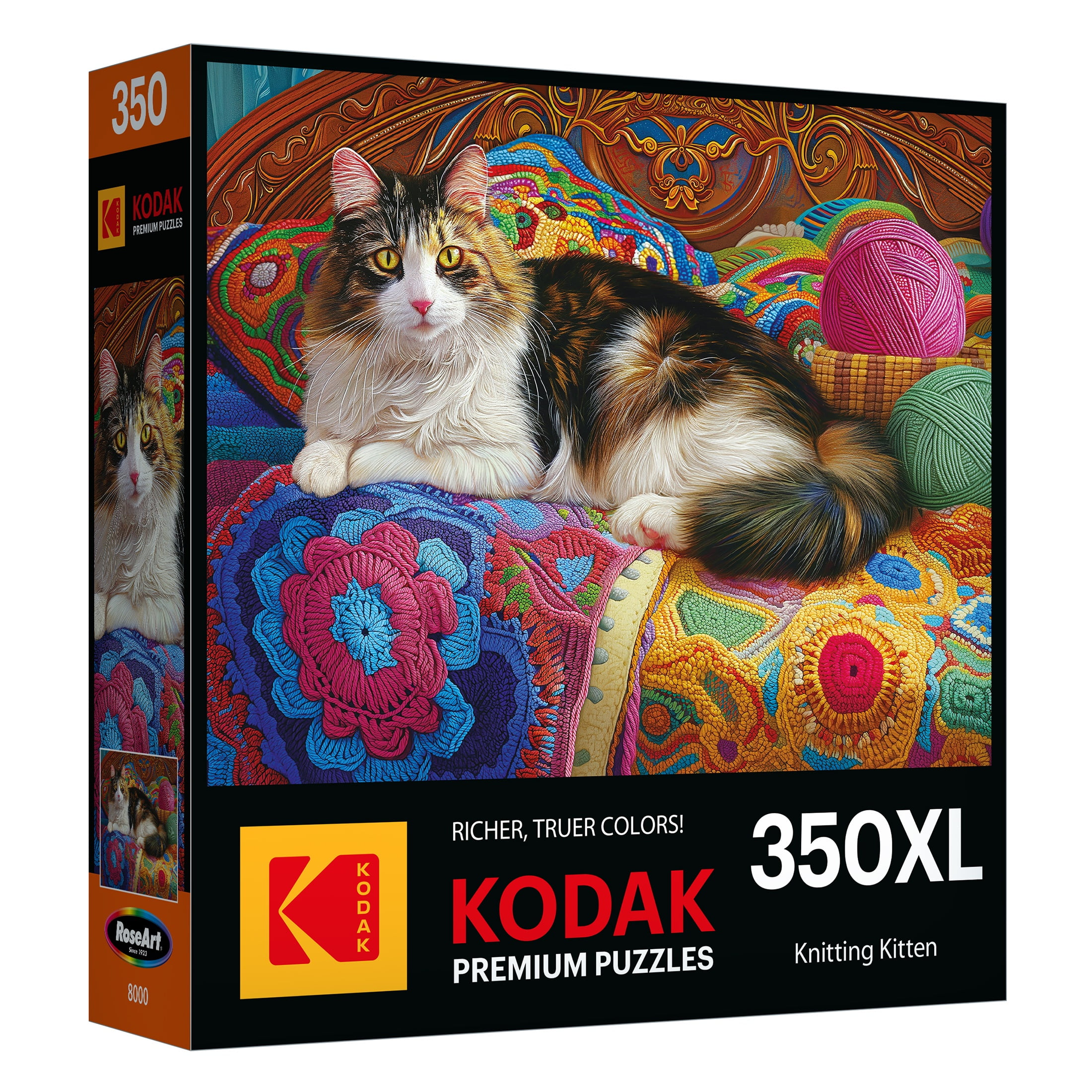 RoseArt Kodak 350-Piece Knitting Kitten Adult Interlocking Jigsaw Puzzle