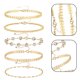 thumbnail image 3 of Tobilleras doradas para mujer, tobilleras en capas, conjunto de joyas, regalos para niñas adolescentes MFZFUKR BST3004606-1, 3 of 5