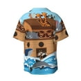 thumbnail image 2 of Haiem Animals on Noah's Ark Men's Casual Shirts Short Sleeve Button Down Shirts Fashion Textured Summer Beach Shirt-3X-Large, 2 of 7